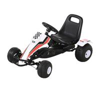 Homcom Kids Adjustable Seat PP Pedal Go-Kart White/Red