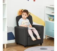 HOMCOM Kids Armchair Children Recliner Sofa Lounger Chair with Footrest for Playroom Bedroom Living Room, Grey Grey