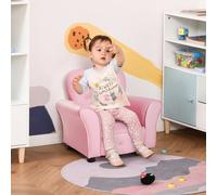 HOMCOM Kids Armchair Toddler Chair Seating Relax Playroom Seater Girl Princess Pink Pink