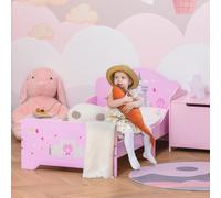 HOMCOM Kids Bed Princess Castle Theme w/ Side Rails Slats Home 3-6 Yrs Pink | Size: Single HOMCOM Pink Single