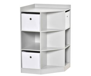 Homcom Kids Bookcase, 3 Tier Toy Organiser Storage Unit Bookshelf With 3 Non-Woven Fabric Drawers, Anti-Tip Device, For Bedroom, Children's Room, Playroom In Grey Grey