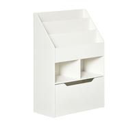 HOMCOM HOMCOM Kids Bookshelf, Toy Box W/ Storage Drawer, Wheels - White, White