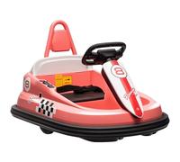 HOMCOM Kids Bumper Car 360° Rotation Spin Waltzer Car 6V Electric Ride On Car with 2 Speeds, Music, Lights for 18-48 Months - Pink