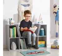 HOMCOM Toy Chest Kids Cabinet Storage Organizer for Toys Clothes Books in Grey HOMCOM Grey