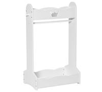 HOMCOM Kids Clothes Rail Wooden Hanging Rack with Storage Shelves Children Garment Freestanding Wardrobe for 3-8 Years Toddler, White White