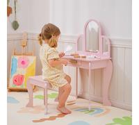 HOMCOM Dressing Table Set - Pink | TJ Hughes