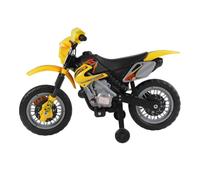 HOMCOM Kids Electric Motorbike 6V Battery Powered Ages 3-6 Years Yellow | Ride on Motorcycle, Training Wheels, Start-up Button, Pedal, Gift for Boys and Girls