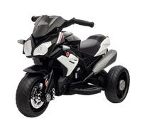 HOMCOM Kids Electric Motorcycle 6V 3 Wheels Foot Pedal 3-5 Years Black | Ride on Motorcycle, LED Headlight, Music, Horn, Battery Powered Vehicle Toy, for Boys Girls