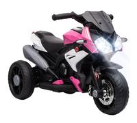 HOMCOM Kids Electric Motorcycle, 6V Ride on Motorcycle with 3 Wheels, LED Headlight, Music, Horn for Boys Girls 3-5 Years, Pink