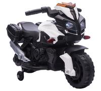 HOMCOM Kids Electric Pedal Motorcycle Ride-On Toy Battery Powered Rechargeable 6V Realistic Sounds 3 km/h Max Speed for Girls Boy 18 - 48 months White