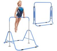 HOMCOM Kids Gymnastic Bar Foldable Horizontal Training Bar Blue