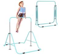 HOMCOM Kids Gymnastic Bar w/ Adjustable Height, Foldable Training Bar in Light Blue HOMCOM Light Blue