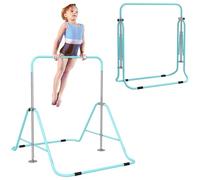HOMCOM Kids Gymnastic Bar Foldable Horizontal Training Bar Light Blue
