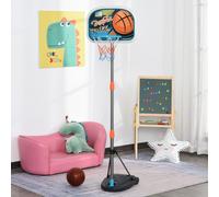 Homcom Kids Height Adjustable Aluminium Basketball Hoop Stand With Ball