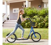 HOMCOM Kids Kick Scooter Teen Ride On Adjustable Children Scooter with Brakes - 139 x 58 x 96 cm - Kids Scooter - Blue