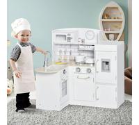 Kids Kitchen Play Kitchen Toy Set for Children Drinking Fountain White