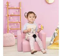 HOMCOM Kids Mini Sofa Armchair Seat 2 In 1 Table Chair Set for 3 years HOMCOM Pink One Size