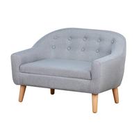 HOMCOM Kids Mini Sofa Children Armchair Seating Bedroom Playroom Furniture Grey | TJ Hughes