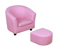 HOMCOM Kids Mini Sofa Children Armchair with Ottoman for Bedroom Playroom Pink