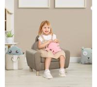 HOMCOM Kids Sofa Toddler Chair Children Armchair Ear Modeling for Bedroom Brown | TJ Hughes Dark Grey