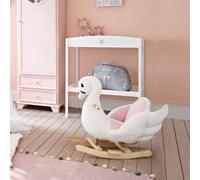 Homcom Kids Wooden Ride On Swan Rocking Horse, Pink
