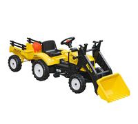 HOMCOM Kids Pedal Go Kart, Children Ride on Digger, Ride on Toy Car, Excavator Tractor Digger Dumper for Kids 3 Years, Yellow Yellow