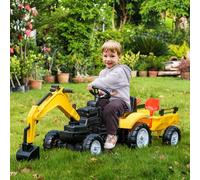 HOMCOM Kids Pedal Go Kart Children Ride On Digger Tractor Toy Car Excavator For