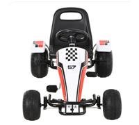HOMCOM Kids Adjustable Seat PP Pedal Go-Kart White/Red Aosom UK