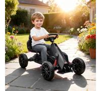 HOMCOM Children Pedal Go Kart, Kids Ride On Racer Adjustable Seat for 3-8 Years in Black HOMCOM Black