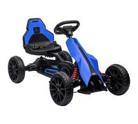 HOMCOM Kids Pedal Go Kart, with Adjustable Seat, EVA Wheels, Seat, Handbrake - Blue