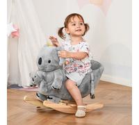 Jouet Kids Plush Ride-On Rocking Koala Toy with Gloved Doll - Grey, Grey