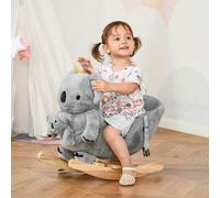 Jouet Kids Plush Ride-On Rocking Koala Toy with Gloved Doll - Grey, Grey