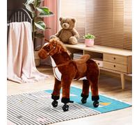 Homcom Kids Plush Ride On Walking Horse Withsound-Brown