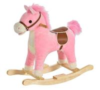 Jouet Kids Classic Plush Rocking Horse with Moving Mouth, Tail & Sounds - Pink, Pink