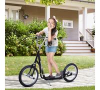 HOMCOM Kids Push Scooter Stunt Scooter W/ 16" Tyres Adjustable Height Dual Brake in Black HOMCOM Black