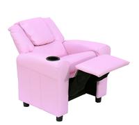HOMCOM Children Recliner Armchair W/ Cup Holder-Pink Aosom UK