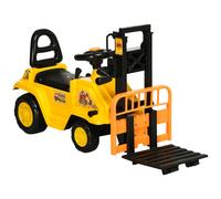 HOMCOM Kids Ride on Forklift Trust with Fork and Tray - Yellow | TJ Hughes
