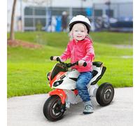 HOMCOM Kids Ride-On Police Bike 3-Wheel Vehicle w/ Music Lights 18-36 Mths