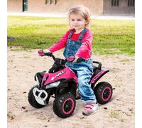 HOMCOM 4 Wheel Quad Toddler Ride on Car Foot-to-Floor Car Pink