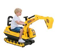 HOMCOM Kids Ride On Toy Digger Excavator Toy Tractors Walker Toddler Truck Basket Storage For Boys Girls 18-48 Months Yellow NO POWER