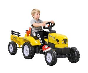 HOMCOM Kids Ride on Tractor with Back Trailer Four Wheels for Child Toddler