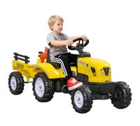 HOMCOM Kids Ride on Tractor with Back Trailer Four Wheels for Child Toddler | Shovel & Rake, Horn, Tractor Toy