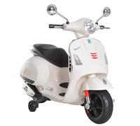 HOMCOM Kids Ride On Vespa Motorcycle W/LED Lights - White | TJ Hughes