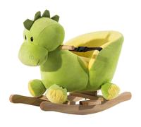HOMCOM Mamas and Papas Rocking Horse, Kids Rocking Horse Plush Ride On Dinosaur Seat w/Seat Safety Belt, 32 Songs, 18 Months Up Aosom UK