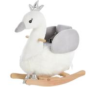 HOMCOM Kids Rocking Horse w/Sound for Toddler 18-36 Months White and Grey