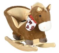 HOMCOM Kids Rocking Horse - Plush Baby Rocking Chair w/ Safety Harness - Sounds | TJ Hughes White