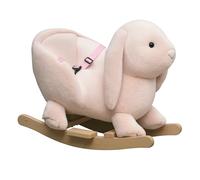 Jouet Kids Plush Rocking Rabbit with Sound, Handlebars & Seat Belt - Pink, Pink
