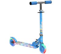 HOMCOM Kids Scooter with Lighting and Music Features, Adjustable Height, Foldable Design for Easy Storage, for 3-7 Years, Blue Aosom UK