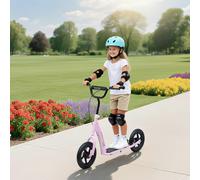 Homcom Push Scooter Teen Kids Stunt Bike Ride On With 12" Eva Tyres Pink, none
