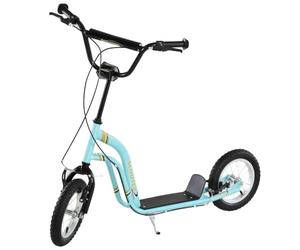HOMCOM Kids Scooter Teen Push Big Wheels for Ages 5+ Years | 85-95cm Adjustable Handlebar Height, Dual Brakes